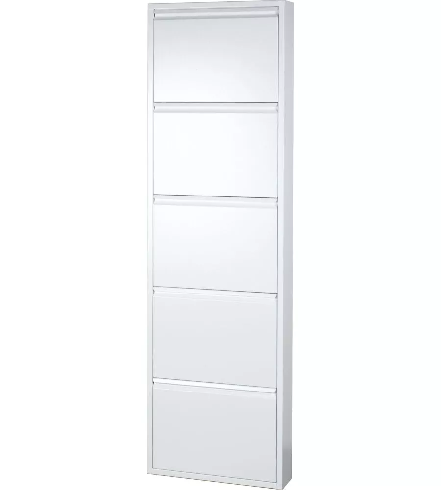 SCARPIERA METALLO BIANCA CON 5 ANTE 50X15X168 CM